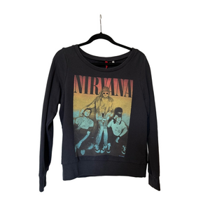 NIRVANA Black Graphic Sweatshirt